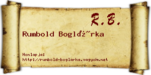 Rumbold Boglárka névjegykártya