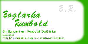 boglarka rumbold business card